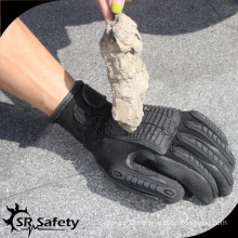 SRSAFETY most competitive prices seamless liner firm grip oilfield impact gloves/high impact gloves